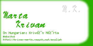 marta krivan business card